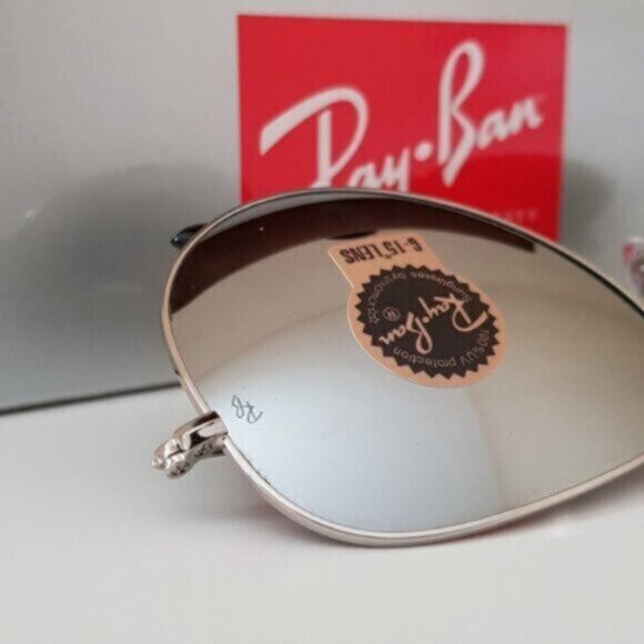 NEW Ray-Ban Aviator Classic Silver RB 3026 Sunglasses - Picture 3 of 14
